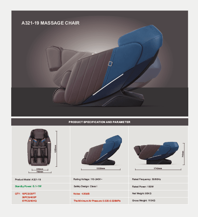 iRest SL-A321 3D Premium Massage Chair with SL Curved Rail, Zero Gravity Recline, Calf Telescopic Stretch & Bluetooth Thumbnail 2