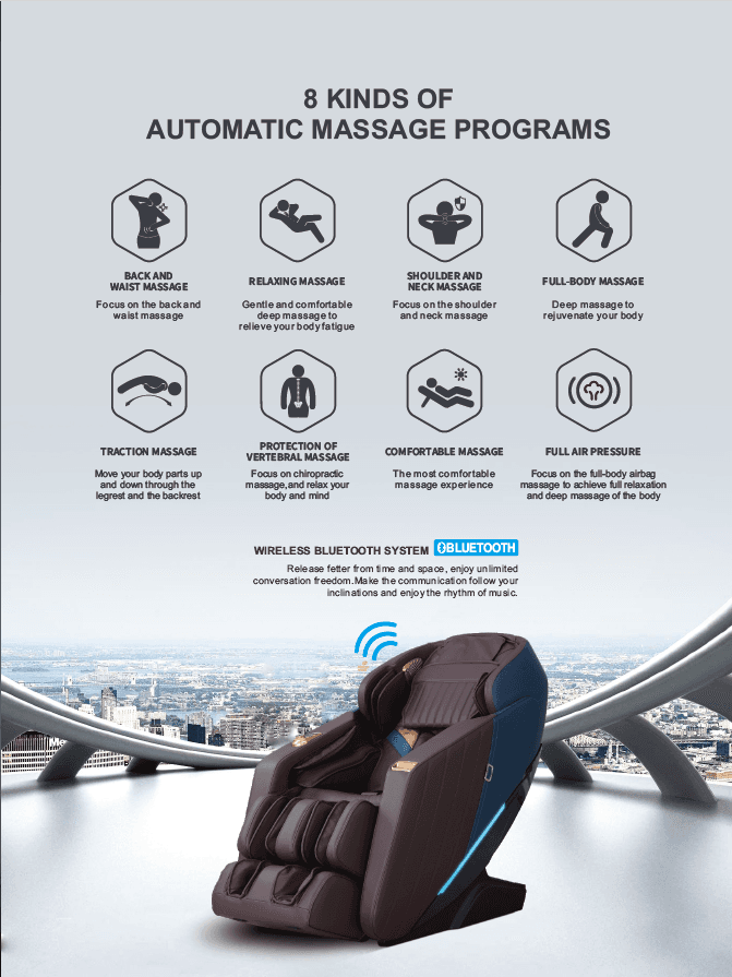 iRest SL-A321 3D Premium Massage Chair with SL Curved Rail, Zero Gravity Recline, Calf Telescopic Stretch & Bluetooth Thumbnail 7
