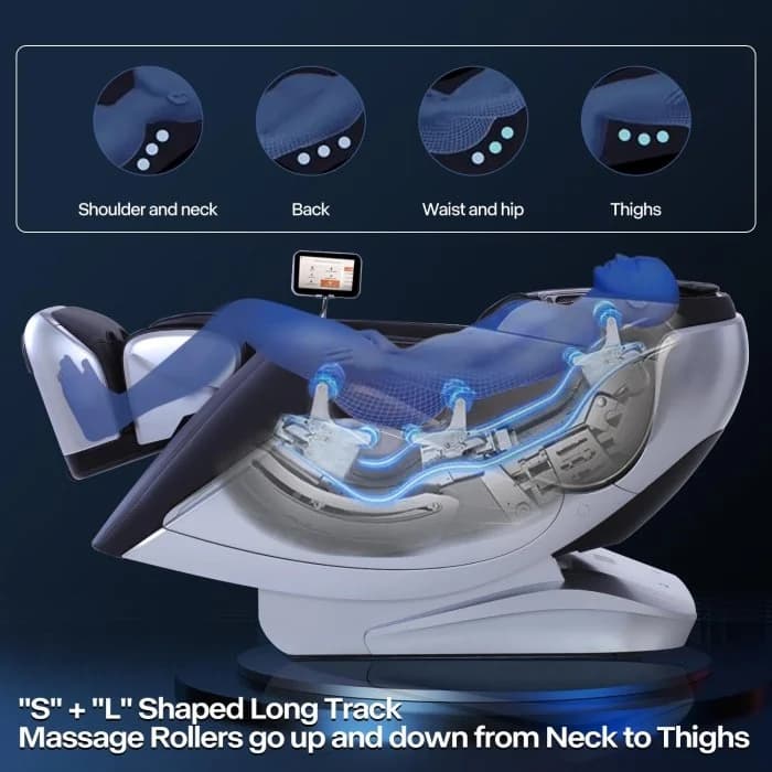 A-710-2 Classic Premium 4D Zero Gravity AI Massage Chair with 135cm S+L Track, Graphene Shawl Heating, TFT Screen & Calf Kneading Thumbnail 4