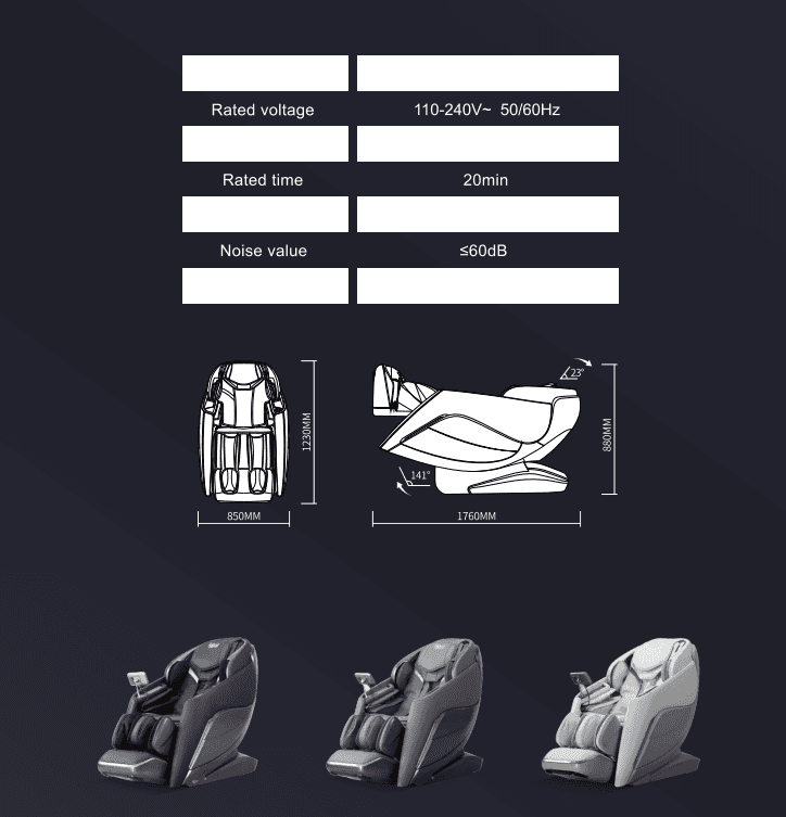 AM-999 Luxury Premium Massage Chair with 135cm S+L Track, 74 Airbags, 23 Automatic Programs & Graphene Heating Thumbnail 3