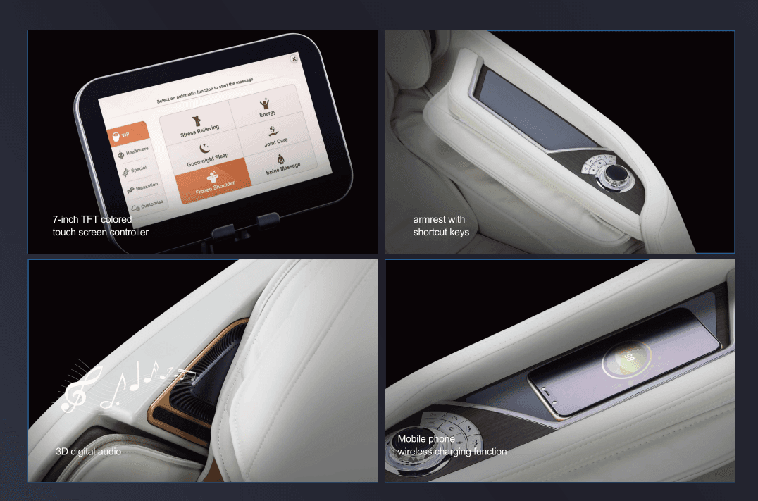 AM-999 Luxury Premium Massage Chair with 135cm S+L Track, 74 Airbags, 23 Automatic Programs & Graphene Heating Thumbnail 6