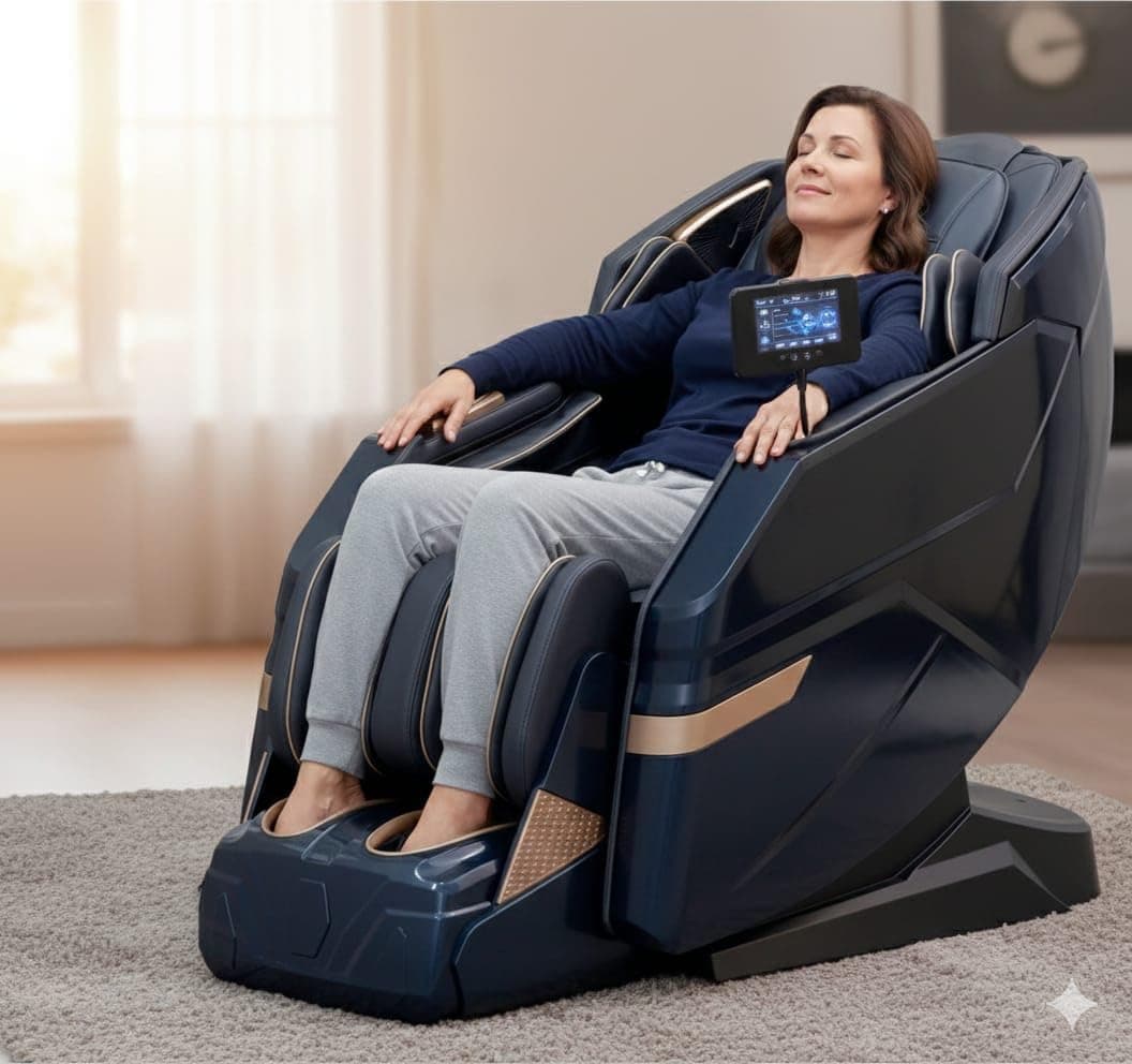 Z-90 Economic Premium Ultra Luxury Massage Chair with 3D/4D AI Hands, SL Track, Touch PAD, Bluetooth & Back Heating